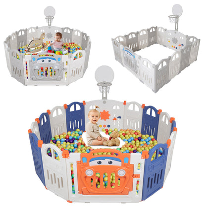 14/16Panels Baby Playpen Foldable Kids Safety Activity Center Plastic Yard Fence
