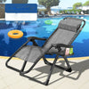 Grey Zero Gravity Recliner Outdoor Chair Garden Sun Lounger W/Holder Patio Deck