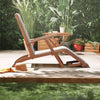 Wooden Steamer Chair with Cushion Outdoor Garden Patio Seat