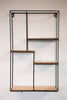 Large 5 Section Floating Display Unit Shelf Storage Wooden Effect Iron Retro