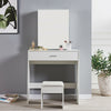 Modern Dressing Table Sliding Mirror Makeup Jewelry Desk w/ Shelf&Drawer Bedroom