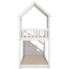 Cabin House Bunk Bed Solid Pine Wood Kids High Sleeper with Storage Stairs White