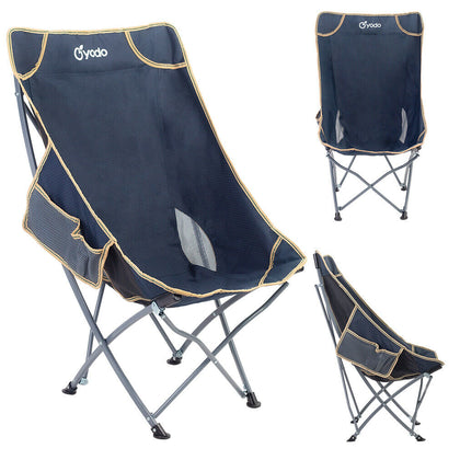 Folding Camping Chair Portable Outdoor Picnic Beach Sun lounger with Side Pocket