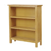 Solid Oak Small Wide Bookcase Light Solid Wooden Low 3 Book Shelf Shelving Unit