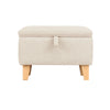 LINEN STORAGE OTTOMAN POUFFE SEAT FOOT STOOL HOME STORAGE BENCH BOX WOODEN LEGS