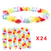 24 Pcs Lei Flower Garlands Necklace Hawaiian Tropical Beach Party Fancy Dress