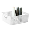 Rattan Plastic Studio Storage Handy Basket Office Home Kitchen Tidy Organiser