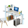 Home Office PC Laptop Table Corner Desk Table W/ 4 Tiers Book Shelves Bookcase