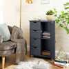 Bathroom Cabinet 4 Drawer Grey Wooden Storage Cupboard Standing Unit LHC41GY