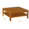 Outdoor Wood Coffee Table Bistro Shelf Storage Side End Furniture Garden Patio