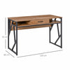 Modern Writing Desk Office Workstation with Storage Shelf Drawer Brown Black