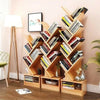 Bookcase 9-Shelf Stand Display Cases Bookshelf Shelving Wood Shelves Tree Shape