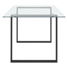 Rectangular Clear Tempered Glass Dining Table Metal Legs Dining Room Kitchen
