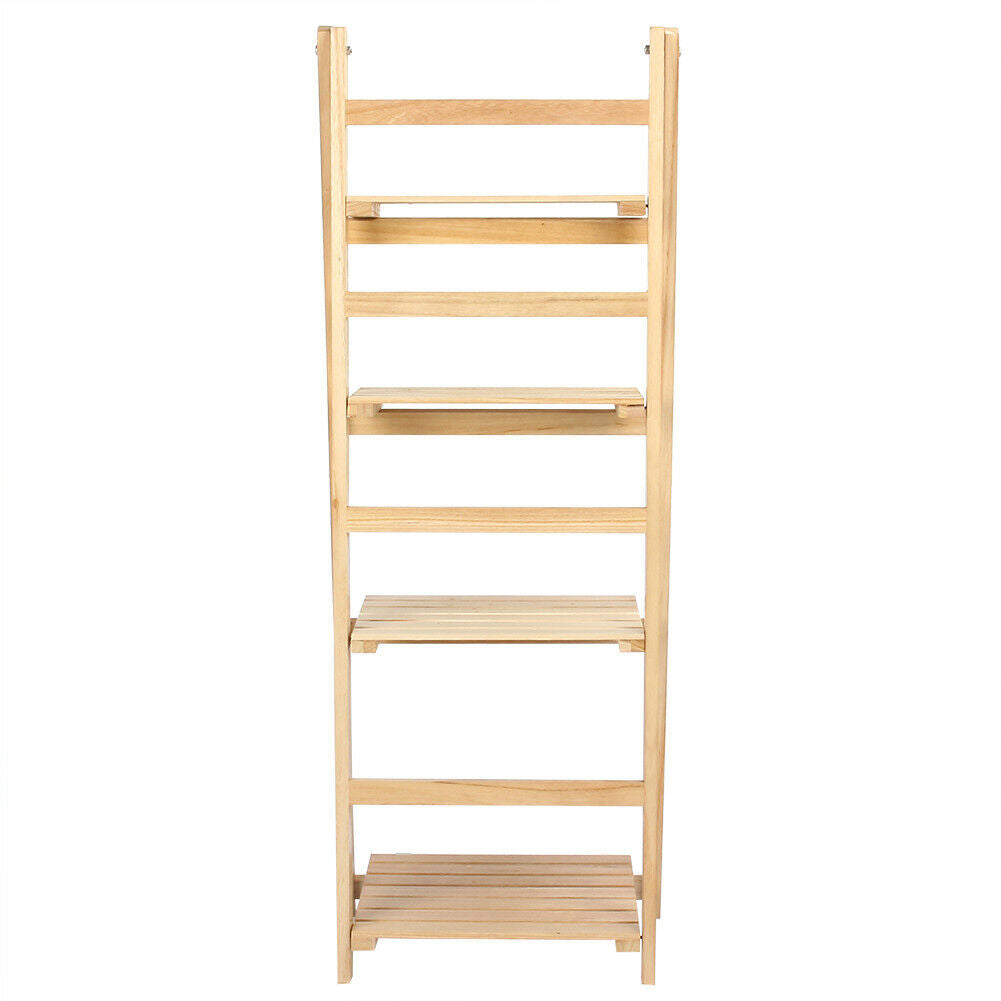 4 TIER FOLDING SHELF LADDER SHELVING UNIT DISPLAY STAND HOME OFFICE STORAGE RACK