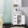Bathroom Floor Cabinet Storage Unit 3 Tiers Freestanding Chest of Drawers White