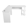 Wooden Corner Computer Desk Home Office L-Shaped Study Gaming Table With Shelves