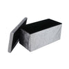 Bedroom 2 Seater Folding Storage Ottoman Seat Toy Storage Box Crushed Velvet UK
