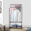 Deluxe Double-Rail Clothes Garment Hanging Drying Rack w/ 2 Tier Shoe Shelves