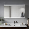 LED Bathroom Mirror Cabinet With Bluetooth Speaker Shaver Socket Dimmable Lights