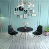 Round Dining Table and 2/4 Chairs Set Plastic Wood Legs Office Bistro Cafe Black