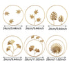 Metal Ginkgo Leaf Wrought Iron Hanging Ornament Gold Round Home Wall Decoration