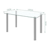 Rectangular Glass Dining Table and 2/4 Chair Faux Leather Padded Seat Chrome Leg