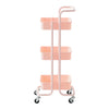 3 Tier Slim Kitchen Storage Trolley Cart Rack Tray Shelf Rolling Wheel W/ Handle