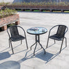 Black Wicker Bistro Set Table Chair Patio Garden In/Outdoor Furniture Diner Home