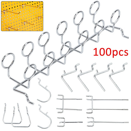 100x Display Looped Peg board Hooks Fits Retail Shop Board Hanging Hanger