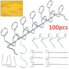 100x Display Looped Peg board Hooks Fits Retail Shop Board Hanging Hanger