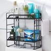 2-Tier Bathroom Over The Toilet Storage Shelf Iron Bathroom Organizer with Hooks