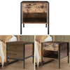 Retro Rustic Bedside Cabinet Industrial Nightstand Side Table Storage Drawer