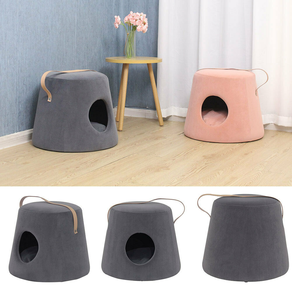 Pet Indoor House Cat Puppy Dog Bed Stool Nest Hideout Cave Igloo Hammock Cushion