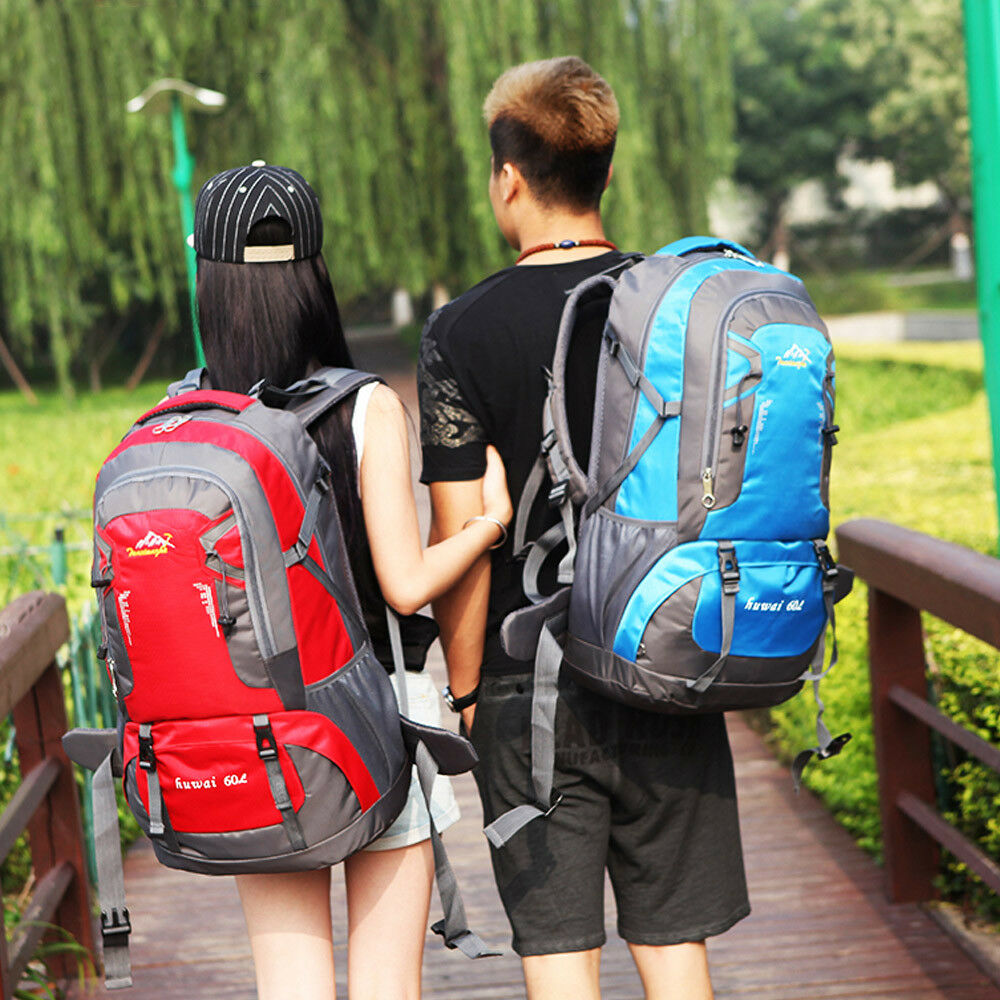 60L Waterproof Hiking Camping Bag Travel Backpack Outdoor Luggage Ruck Quildinc