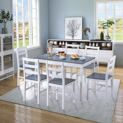 Dining Table and 4 / 6 Chairs Bench Set Solid Pine Wooden Home Kitchen Furniture