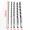 5x 230mm Extra Long Twist Wood Drill Bit Straight Shank Auger High-Speed Tool UK