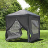 2X2 m Grey Pop-up Gazebo Waterproof Marquee Canopy Outdoor Garden Tent