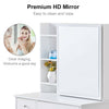 White Dressing Table Stool Vanity Set Makeup Desk 5 Drawers with Sliding mirror