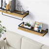 2pcs Rustic Industrial Pipe Wall Floating Shelf Wooden Storage shelves Unit new