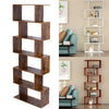 Wood Bookcase Bookshelf S Shape 6 Tier Shelves Free Shelving Storage White Unit