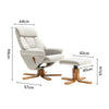 Executive Swivel Lounge Recliner Chair High Back &Footstool Armchair Padded Sofa