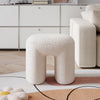 Faux Fur Footstool Dressing Table Stool Bedroom Makeup Chair Seat Round Footrest
