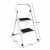 2 Step Ladder With Safety Anti-Slip Rubber Mat Tread Folding Iron Frame DIY