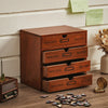1-4 Tier Wooden Storage Box Desktop Drawer Organizer Cosmetic Stationery Holder