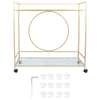 Rolling Serving Drinks Trolley Cart Glass Shelf Wine Racks 2 Tier Bar Storage
