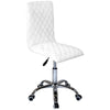 Quilted Home Office Swivel Desk Chair Small Cushioned Back Computer Vanity Stool