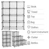 6/8/12 Cube Storage Shelf Rack DIY Wire Grid Bookcase Cabinet Organiser Display