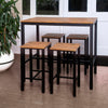 Bar Table and Stool Set For Kitchen Dining Room 4 Metal And Wood Stools High