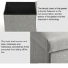 Grey Large Linen Folding Storage Ottoman Pouffe Seat Foot Stool Storage Box UK