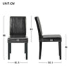 Set of 2 Modern Dining Chairs Kitchen Chair Leather with Solid Wooden Legs Black
